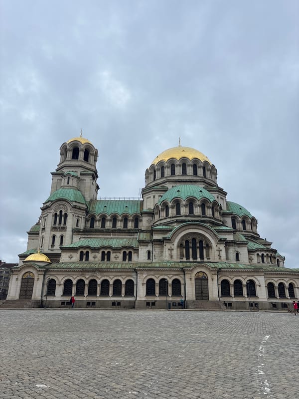 Sofia tourists photograph cathedral, take selfies during afternoon visit