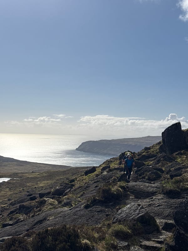 Coastal cliff draws climbers, hikers on Friday afternoon