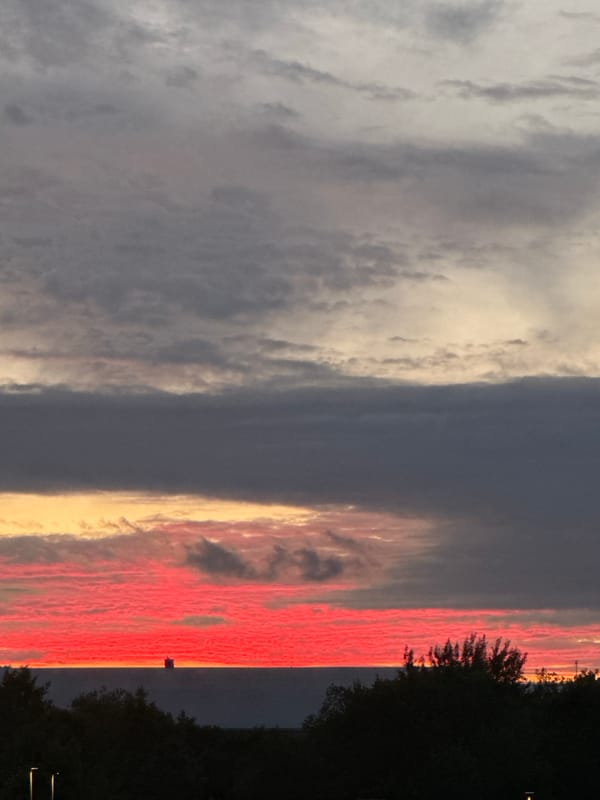 Fiery sunset over the Tallinn coastline