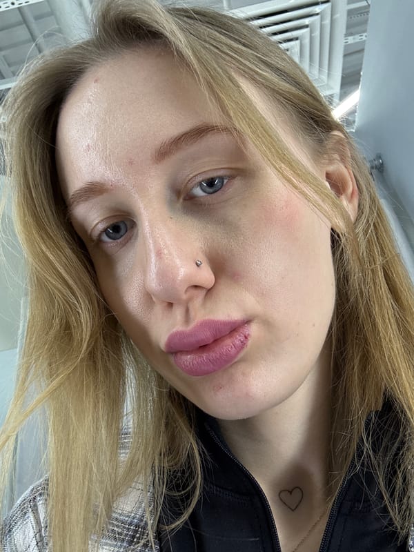 Woman takes multiple selfies while shopping in Russian store