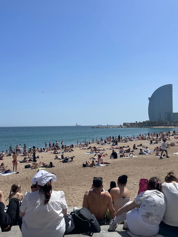 Sunny midday leisure scenes documented across Barcelona's waterfront areas
