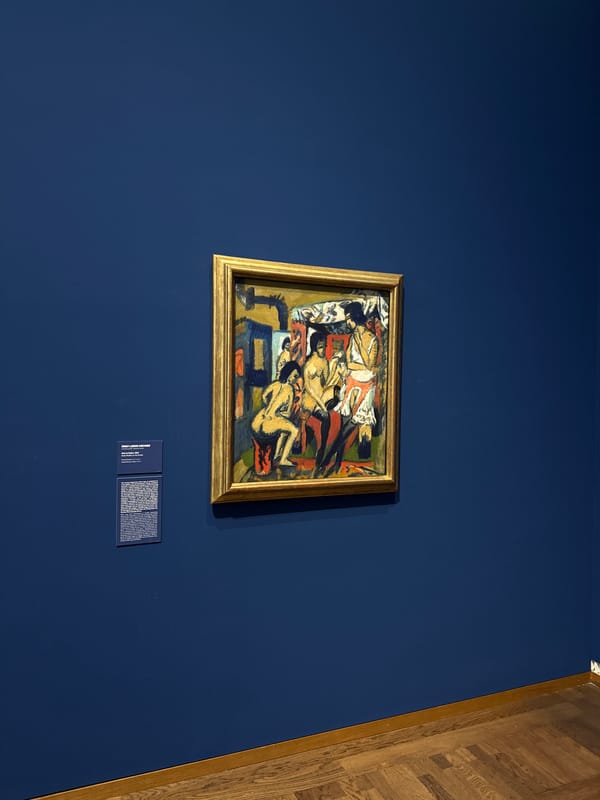 Visitor documents art collection during Vienna museum visit