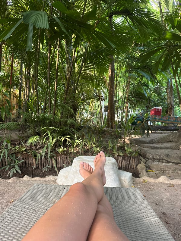 Poolside relaxing in tropical Khlong Thom Nuea, Thailand