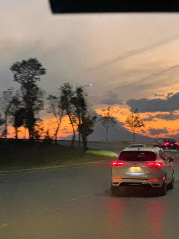 Sunset to nightfall captured on Mexico roads