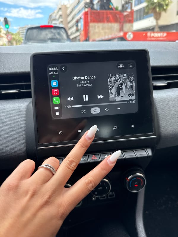 Morning car ride captured in Le Cannet, France