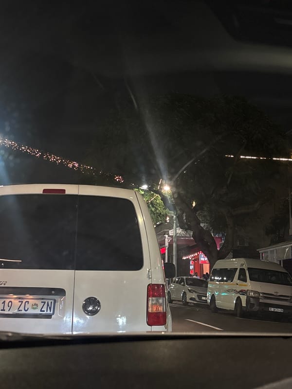 Evening traffic captured by witnesses in Durban streets