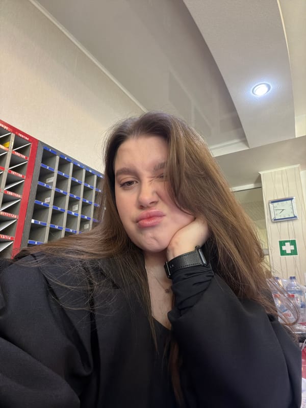 Woman takes early morning selfie in Armavir, Russia