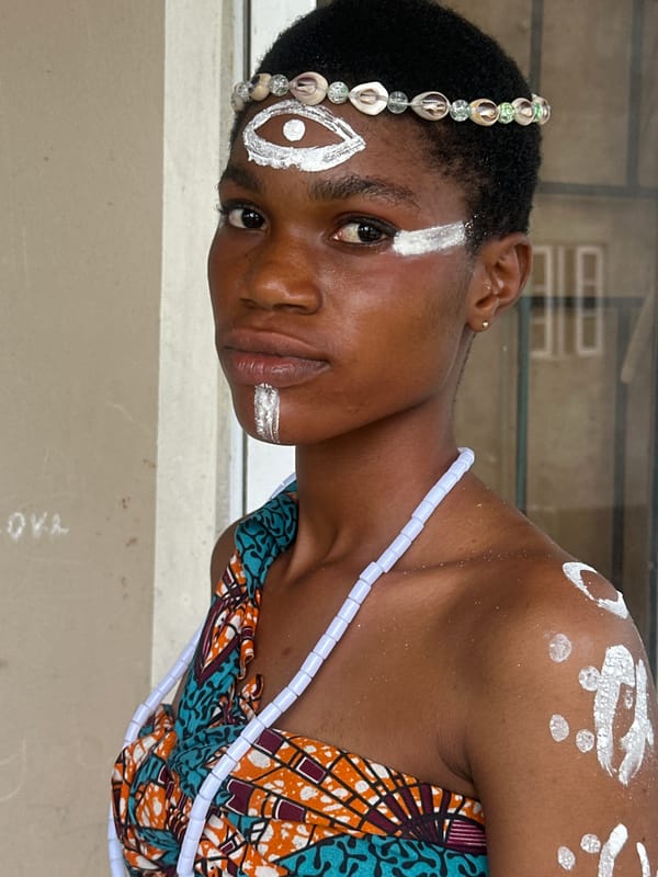 Traditional body painting session in Badagry, Nigeria