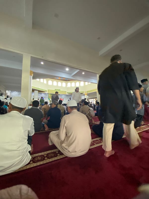 Congregational prayer underway at a Lhokseumawe mosque