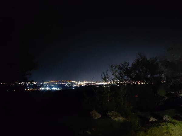 Night drive through Sofia captures city lights and forest roads