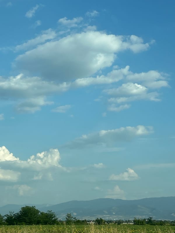 Rolling through rural Plovdiv under a clear summer sky