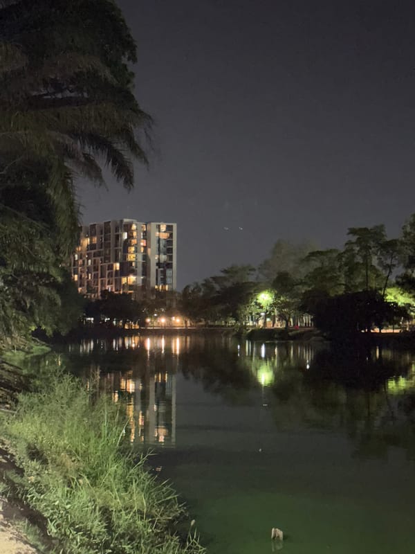Nighttime waterfront scene captured in Phuket City Municipality