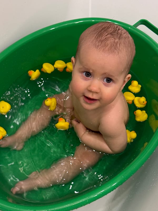 Baby bath time and meals documented in Saint Petersburg