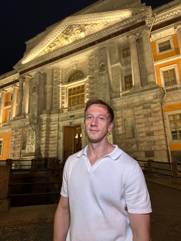 Saint Petersburg's imperial palaces lit up at night