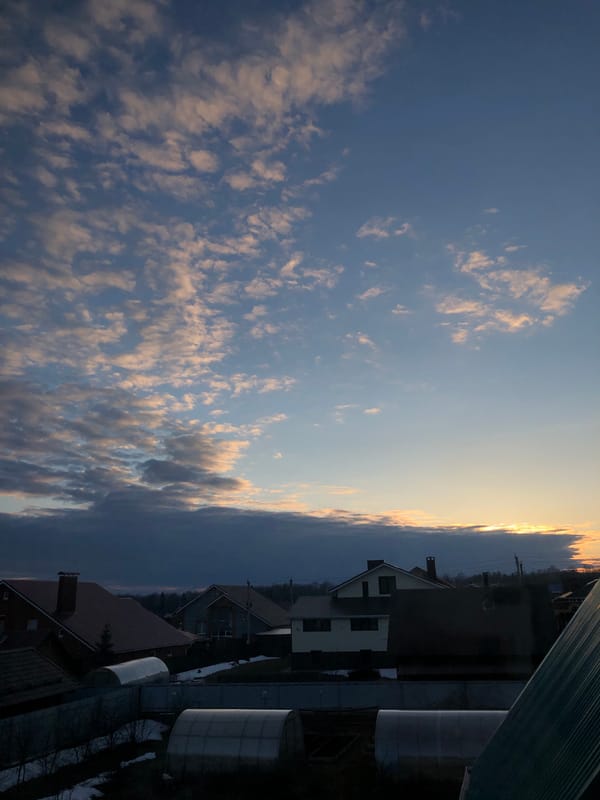 Woman documents quiet Sunday afternoon in Noviy, Russia