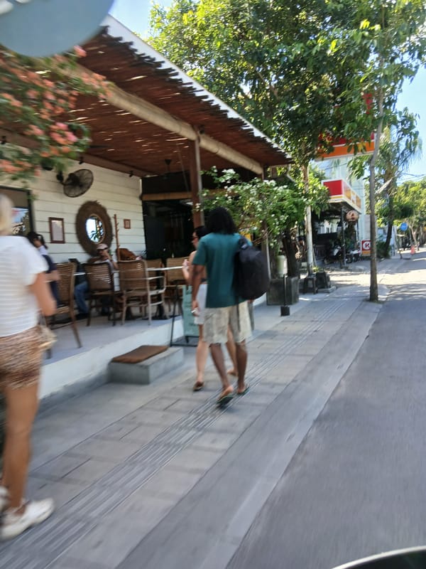 Quiet morning street scene in North Kuta, Bali