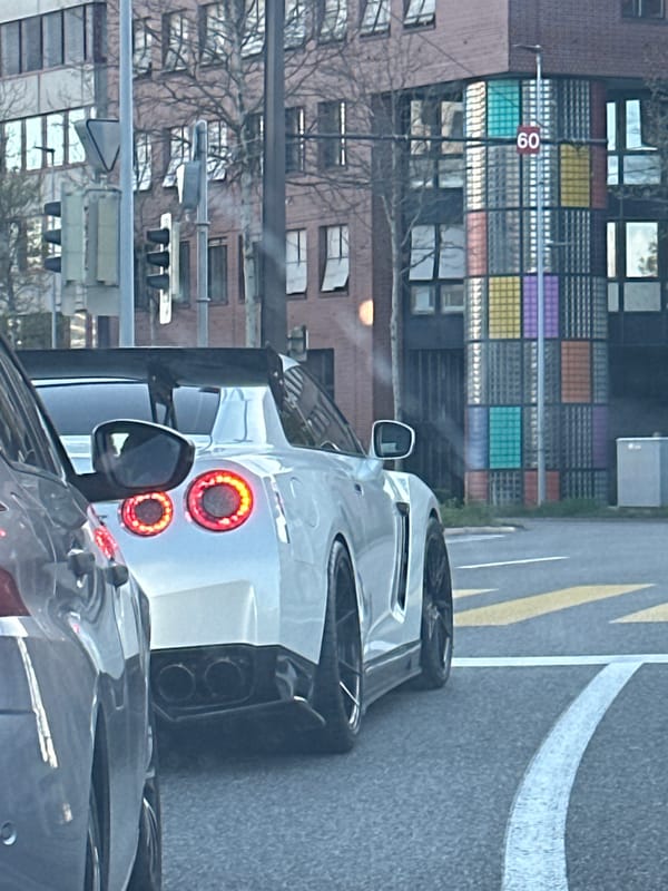 Traffic stop and selfie captured in Glattbrugg, Switzerland