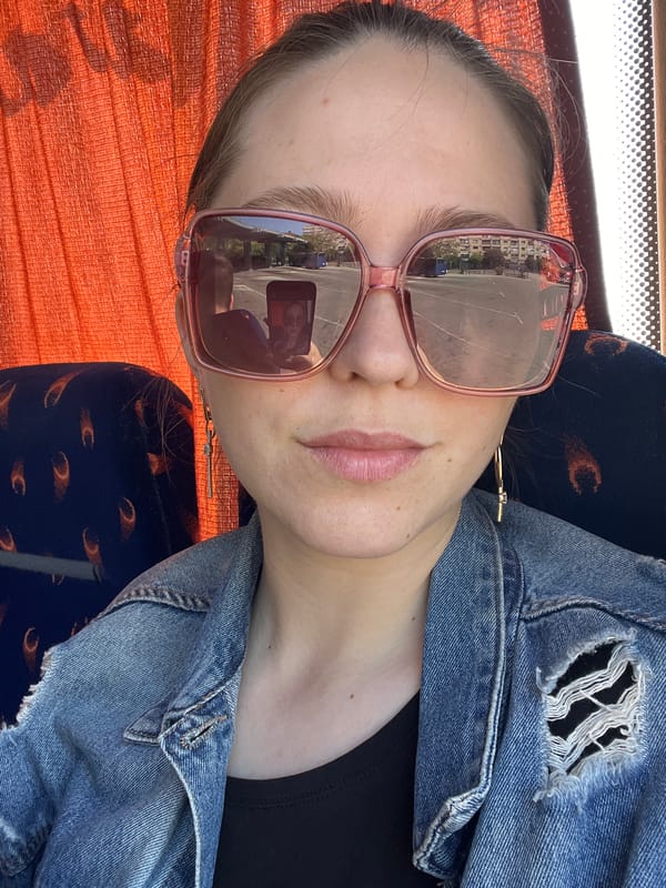 Bus passenger takes selfie aboard public transport in Podgorica