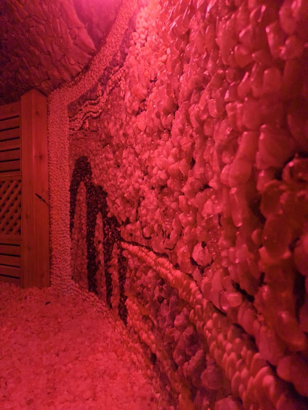 Visitor explores Woongjin Playdoci Snow City and traditional buildings