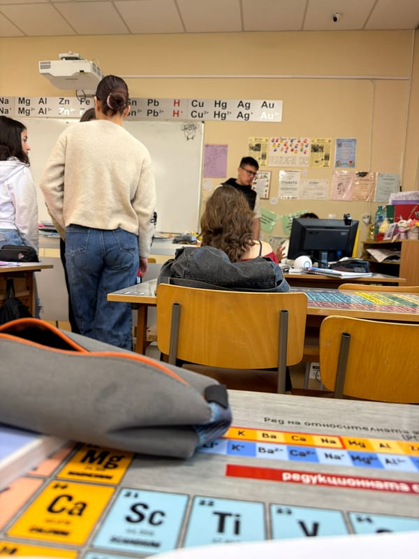 Students attend early morning chemistry class in Panagyurishte, Bulgaria