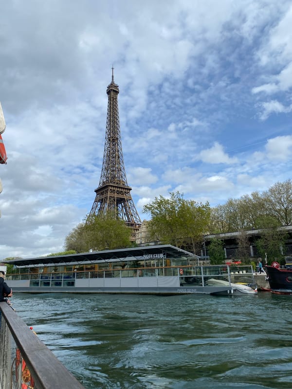 Seine River boat passengers capture Eiffel Tower views