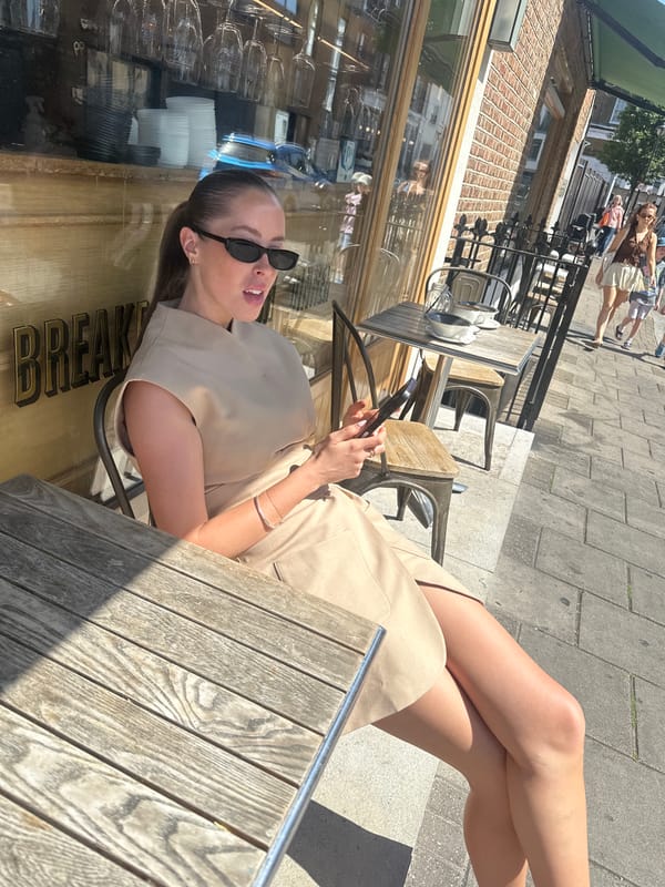 Cafe patrons captured in casual moments during morning hours