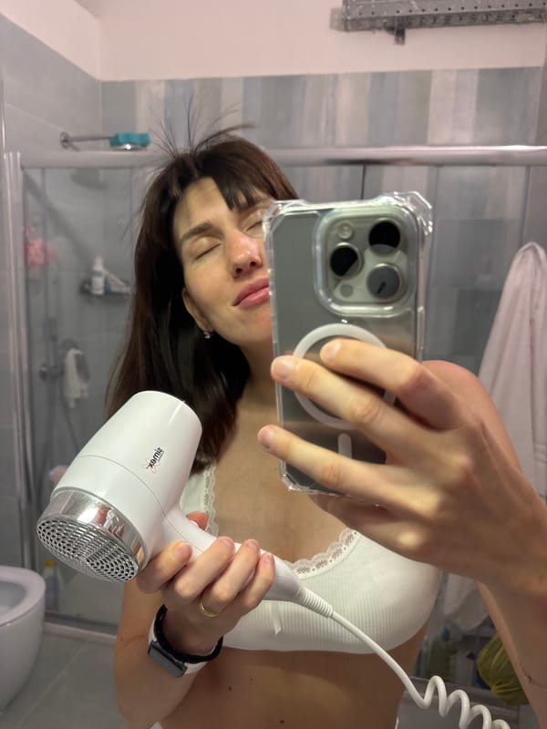 Full morning beauty routine in a Sicilian bathroom