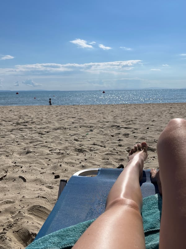 Beach day in Greece with lounging and sky-watching