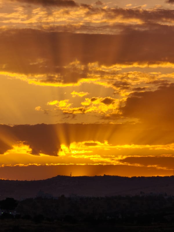Dramatic sunset observed across Lachish Regional Council, Israel