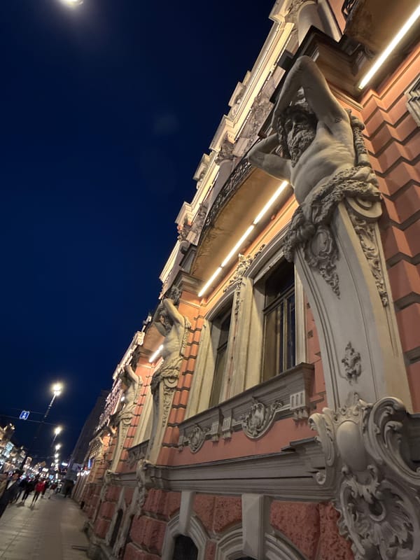 Saint Petersburg's historic center on a June night