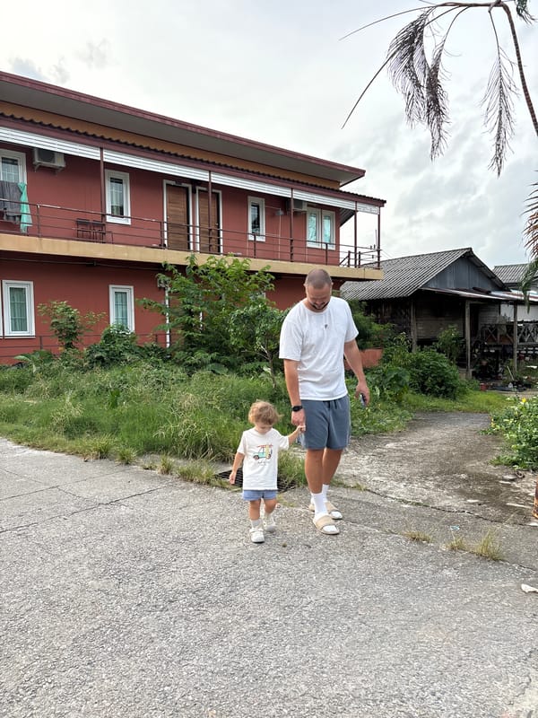 Quiet residential wander through Choeng Thale with cats and garden details