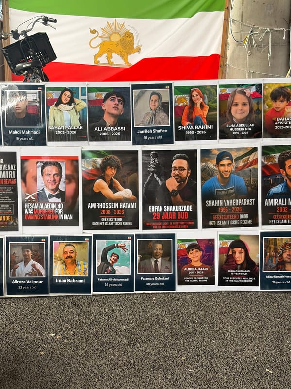 Iranian memorial demonstration held in The Hague during overcast day