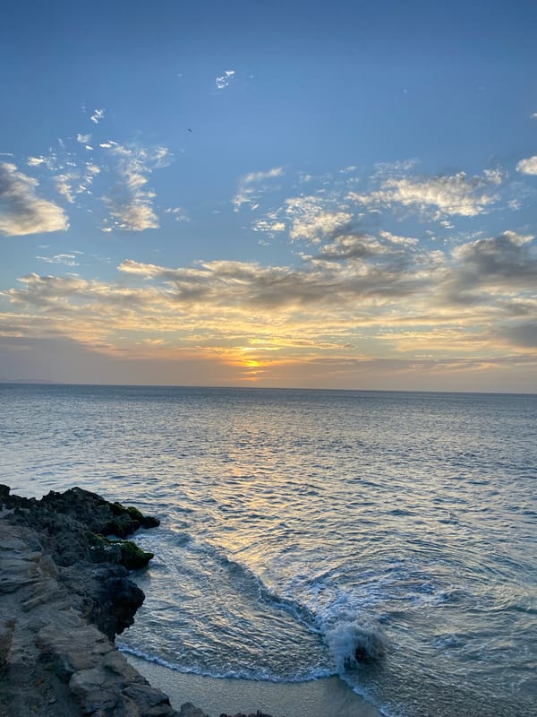 Sunset documented from multiple coastal viewpoints in Juan Griego