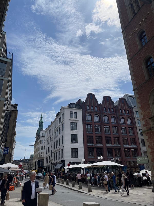 Hamburg street life documented during midday hours