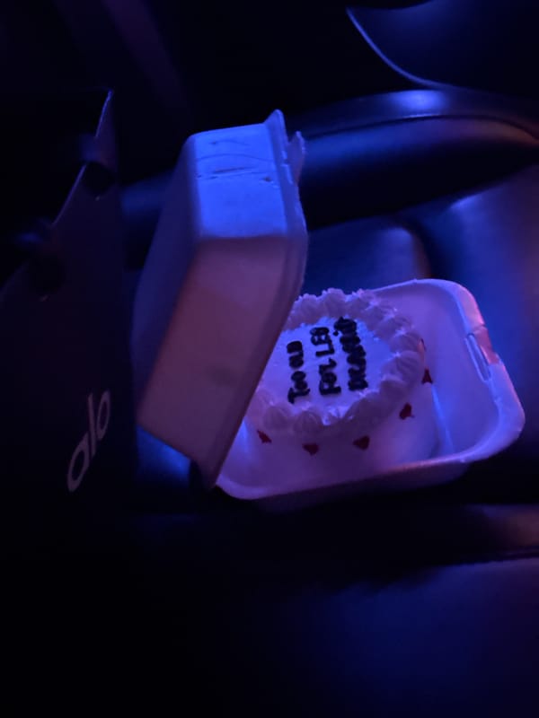 Heart-decorated cake photographed in Armenian city