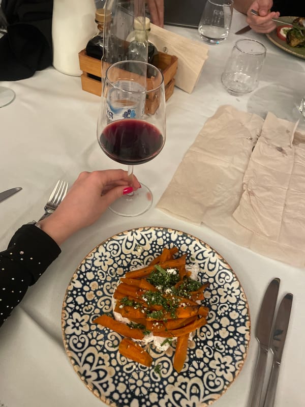 Restaurant meal documented in Varna, Bulgaria