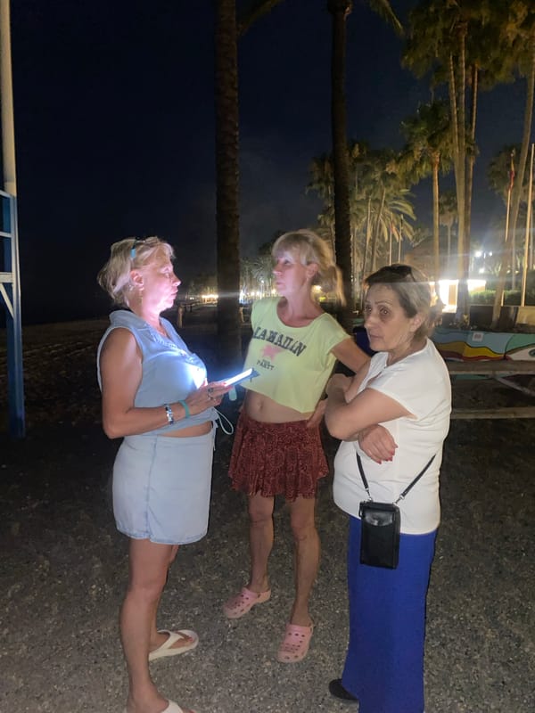 Late-night beach barbecue under a full moon in Marbella