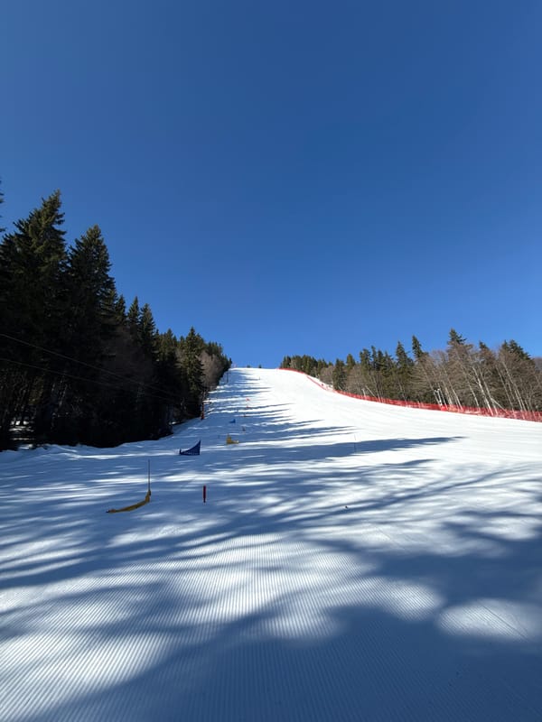 Groomed ski slope documented in Smolyan, Bulgaria mountains
