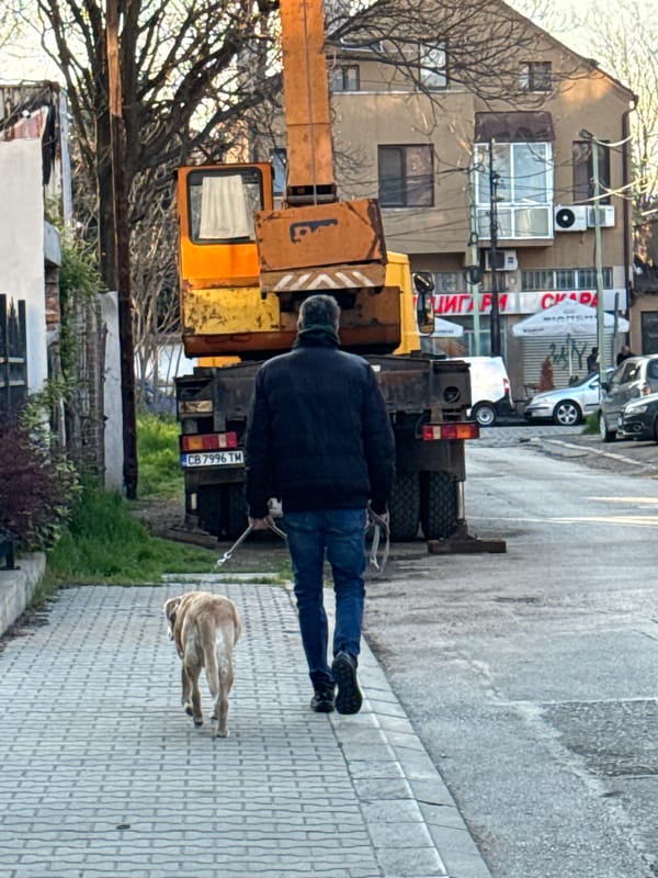 Early morning pedestrians observed walking in Sofia, Bulgaria