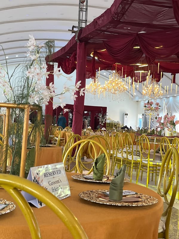 Wedding venue prep and street scenes from a busy event day