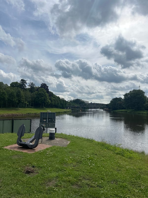 Quiet waterfront moments captured in Lingen, Germany
