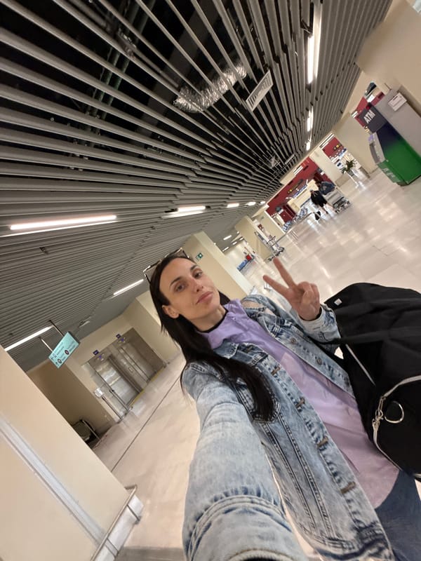 Traveler documents airport journey in Chania, Greece