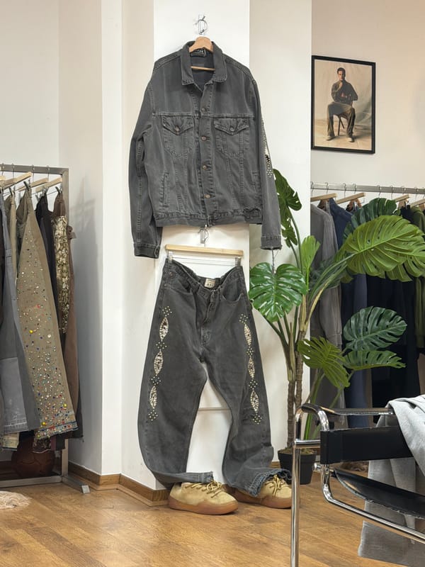 London boutique interior and customer documented in evening photos