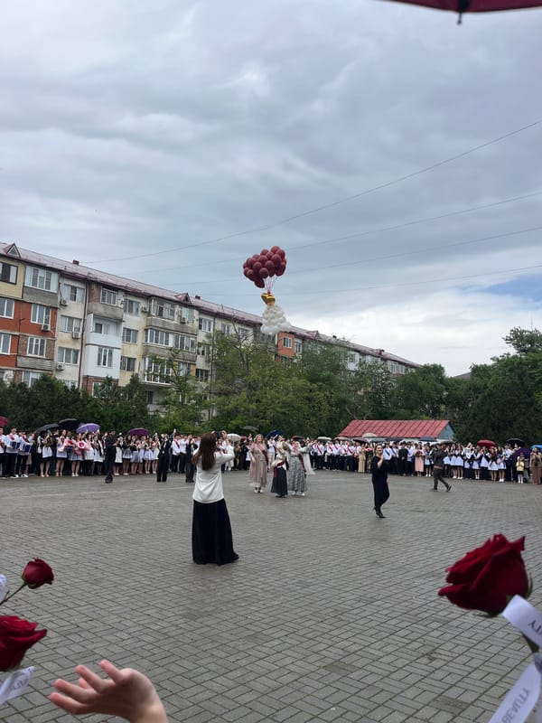 School graduation ceremony held in Kaspiysk, Russia