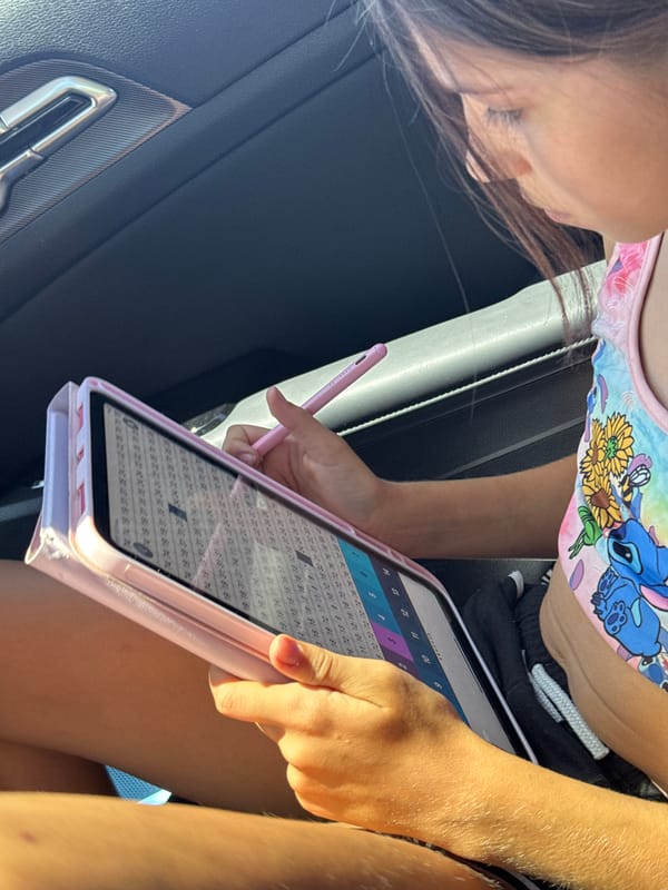 Child uses tablet, motorcyclists spotted on Montenegro road
