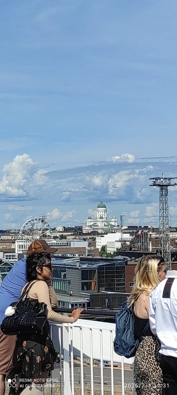 Summer morning on the Helsinki harbour ferry decks