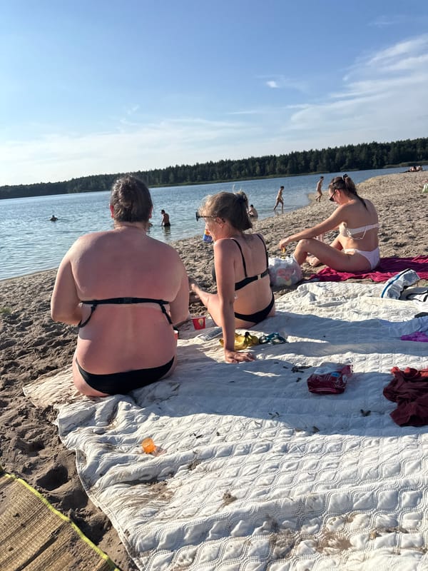 Lazy summer afternoon at Lommel's sandy lakeside beach