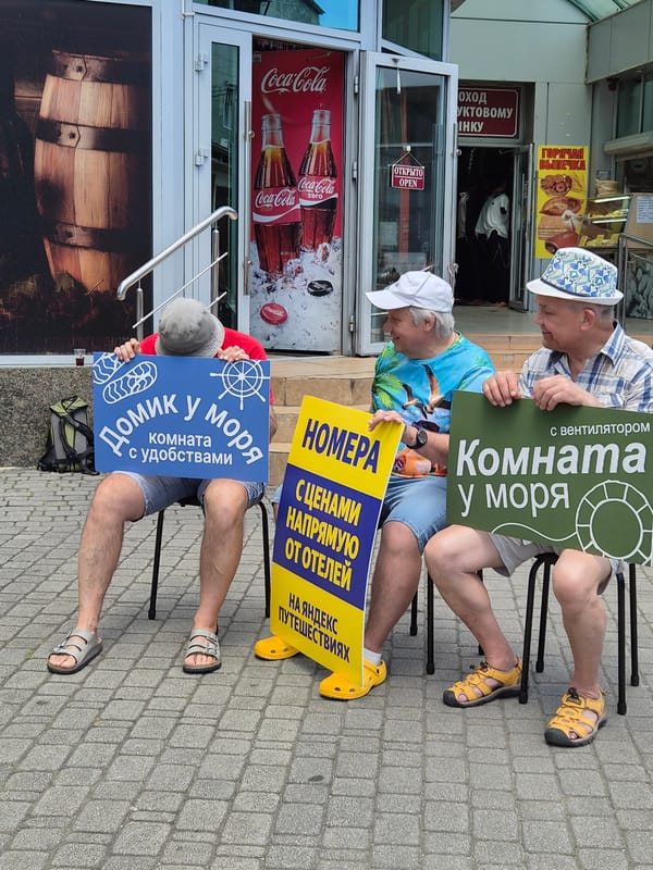 Morning street life documented across Sochi, Russia