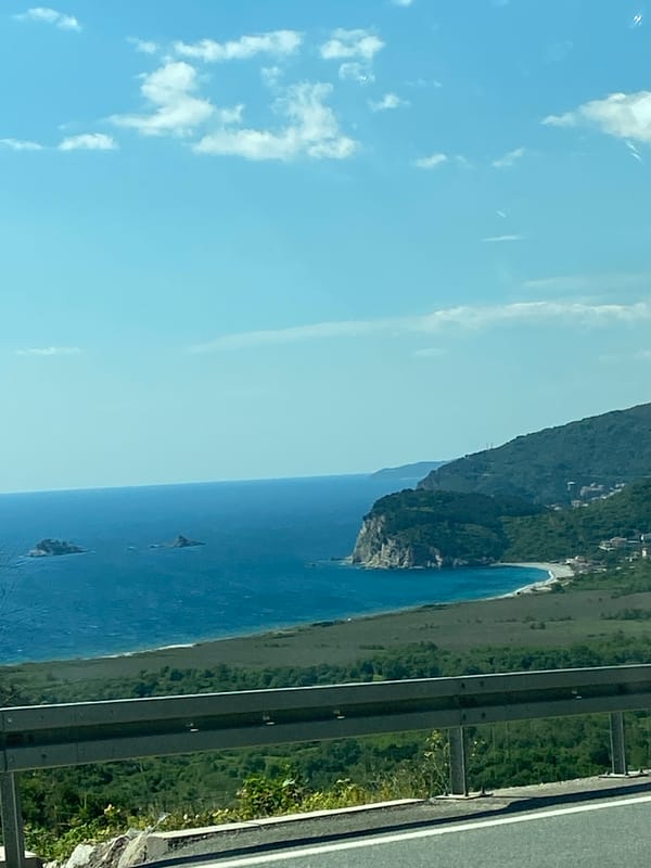 Coastal panorama captured from elevated viewpoint in Montenegro