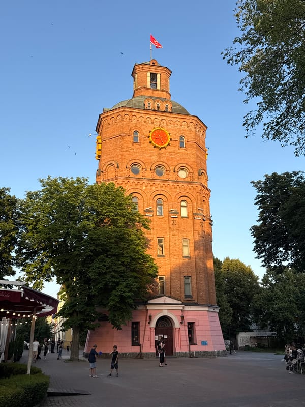 Afternoon around Vinnytsia's Water Tower square and city streets